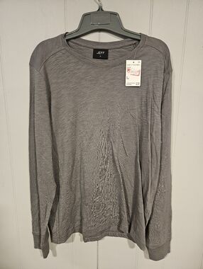 Jeff Brand Mens Size Small Gray Long Sleeve T Shirt Pima Cotton Crew Neck NWT